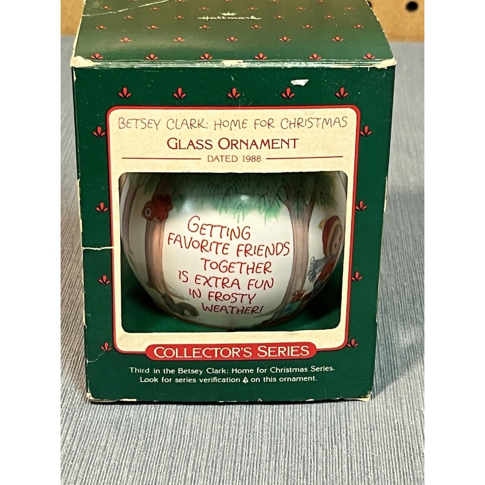 Ornament Xmas Holiday Betsey Clark Home For Christmas Glass Collector's Hallmark